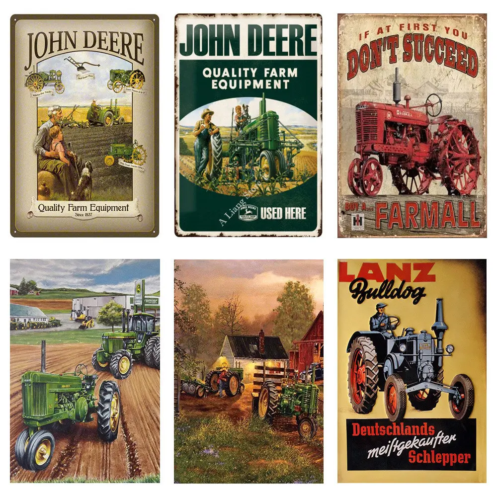 

Green Tractor Farm Metal Tin Sign Plate Farm Bar Cafe Pub Wall Decoration Shabby Chic Nostalgic Plaque Home Decor Poster