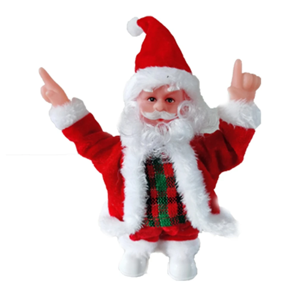 

Cuteam Christmas Doll Toy Electric Hip Shaking Flannel Dancing Christmas Santa Claus Toy for Kids D