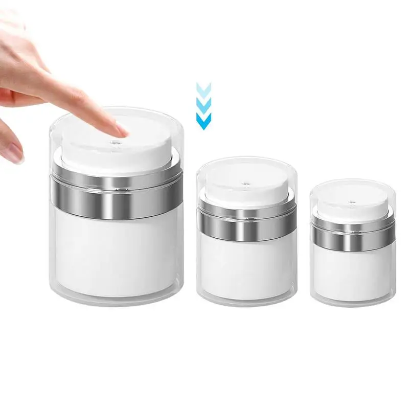 

Airless Pump Jar Empty Acrylic Cream Bottle Refillable Cosmetic Container Easy To Use Travel Makeup Tool For Creams Gels Lotions