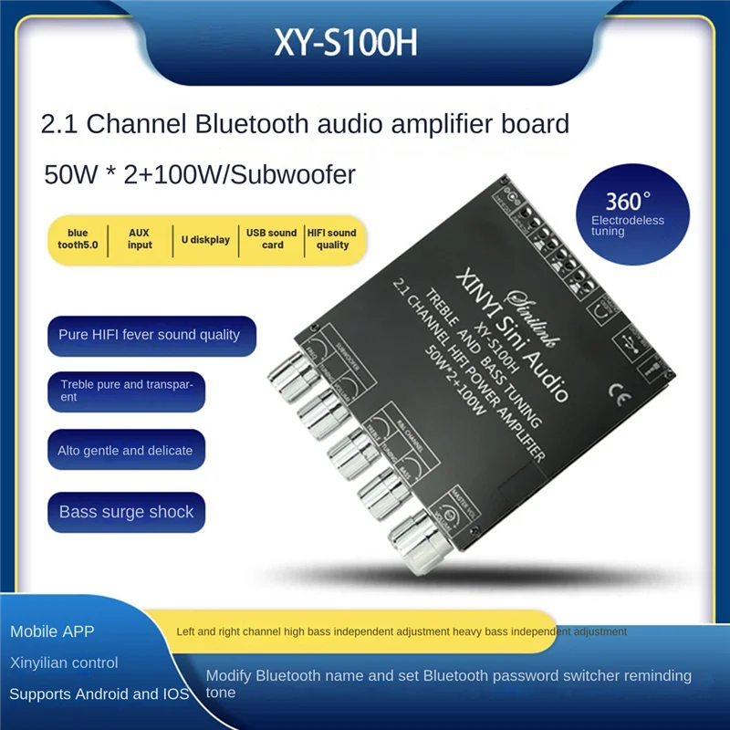 Плата усилителя Bluetooth TPA3116D2 50Wx2 + 100 Вт