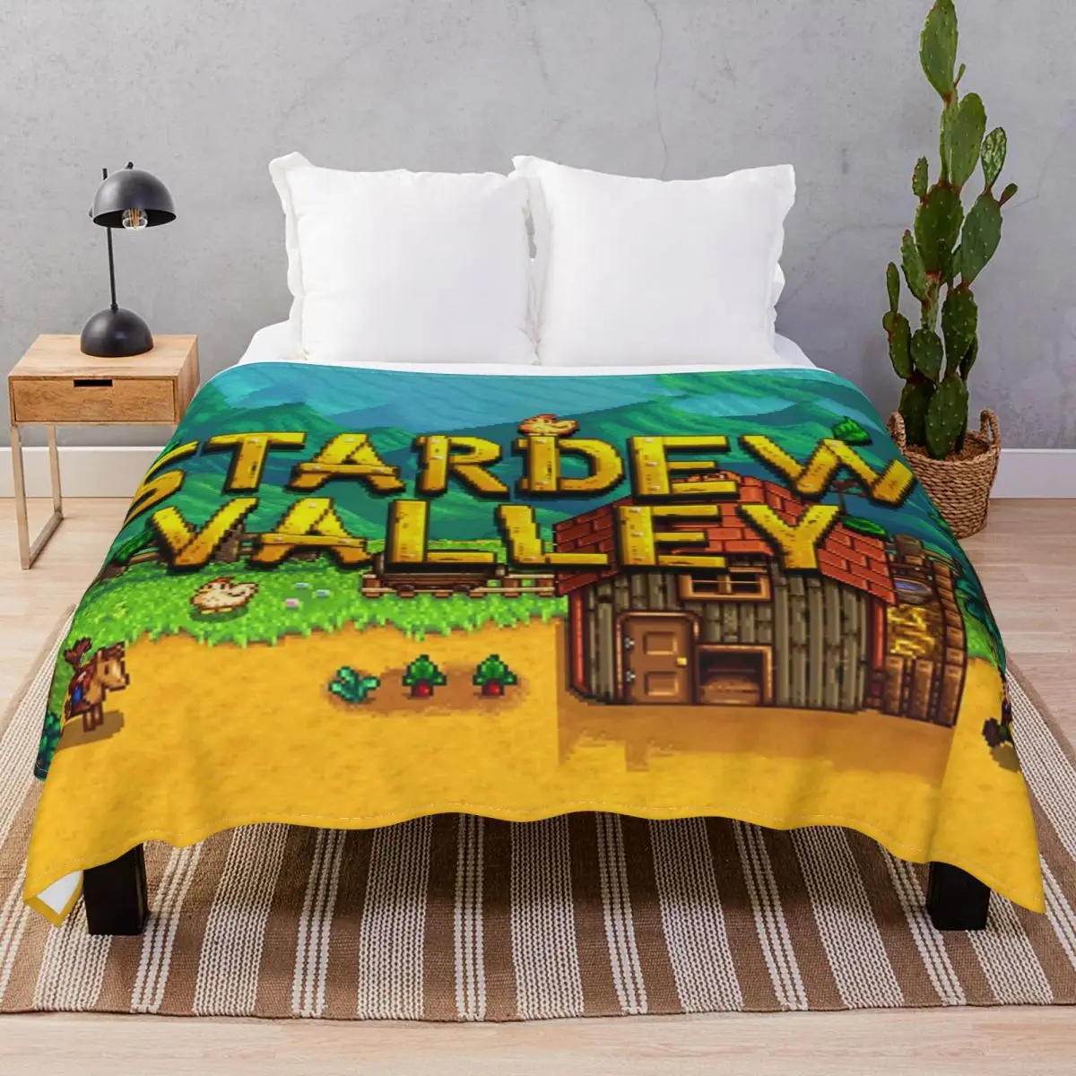 Stardew Valley Intro Blankets Fleece Print Ultra-Soft Throw Blanket for Bedding Home Couch Camp Cinema