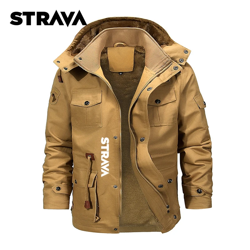 

Winter Thicken Thermal Hiking Jacket Hoodie Multi-pocket Fleece Hiking Coat Windproof Casual Outdoor Sport Hiking Clothing Warm