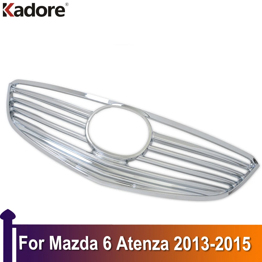 

For Mazda 6 M6 Atenza 2013 2014 2015 ABS Chrome Front Center Grille Grill Assembly Racing Grills Protector Car Covers Trim