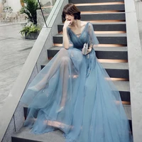 sexy backless long mesh dresses elegant women boho sweet dress blue vestidos qipao bandage evening gowns club party dress xs xxl