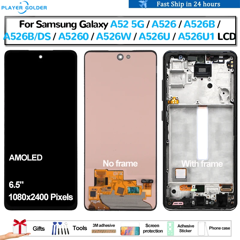 AMOLED для Samsung Galaxy A52 5G A526 A526B A526W A526U Pantalla ЖК-дисплей сенсорная панель дигитайзер