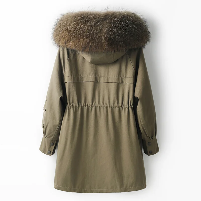 Fox Hair Style Overcame Women's Fur Coat Medium Length Autumn and Winter New Rex Rabbit Fur Detachable Inner Liner