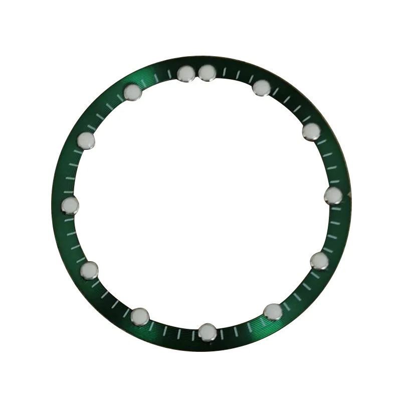 Mod 28.5mm NH70 Watch Replacement Accessories Green Luminous Bead Chapter Ring Hollow Skeleton Dial Fits for NH70 Movement