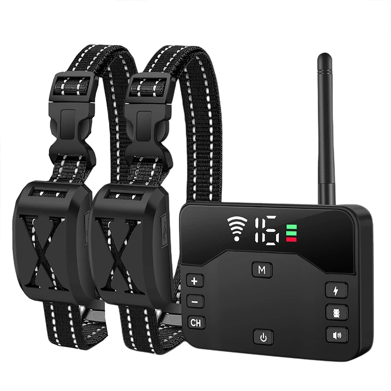 

With Dog Adjustable Rechargeable Fence Remote Training Electric Electric Containment System Collar Vibration Shocker Wireless