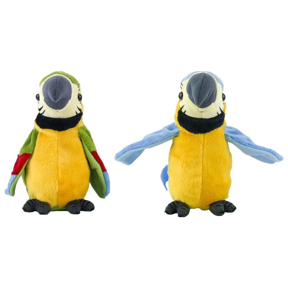 

2pcs Electric Record Repeat Plush Parrot Bird for Education Kids Children
