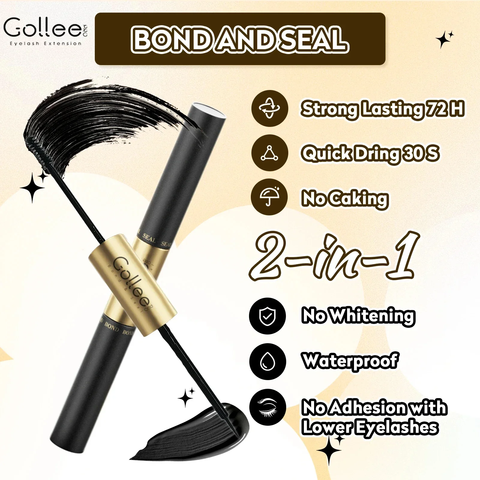 Gollee Bond and Seal Cluster 2в1 клей для ресниц 3 мл DIY наращивание с средство удаления