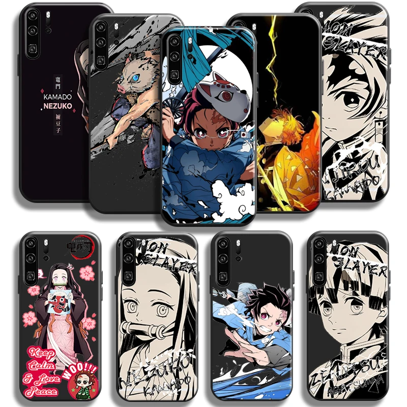 

Demon Slayer Kamado Tanjirou Phone Case For Huawei P Smart 2019-2021 P50 P40 P30 P20 Pro Lite 5G Black Carcasa Silicone Cover