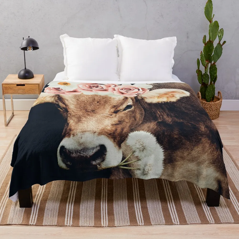 

Glamour cow Throw Blanket comforter blanket tufting