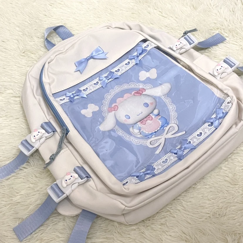 

Kawaii Sanrio Cinnamoroll Kuromi Cartoon Large Capacity Casual Backpack Cute School Bag Toys Hobbies Holiday Gifts for Children