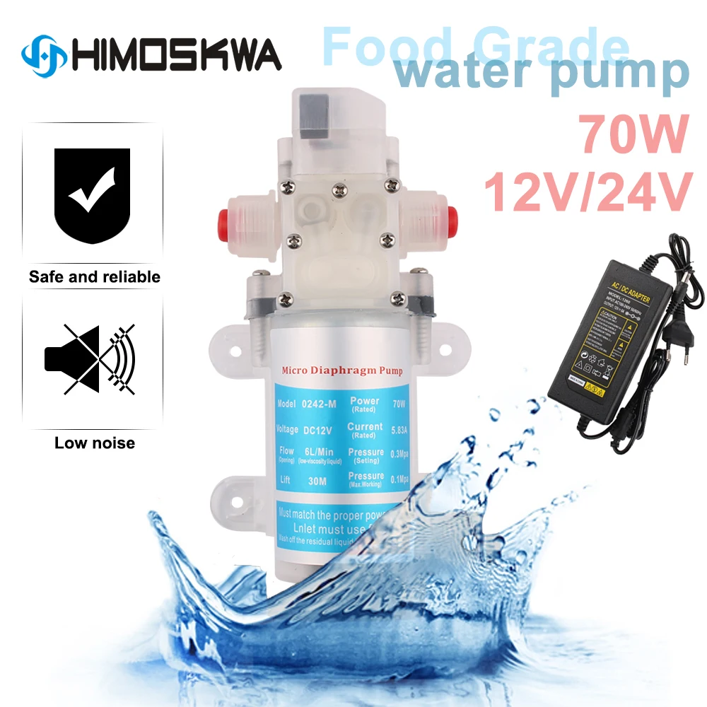 

Миниатюрная диафрагма с переключателем, помпа для спиртовой воды пищевого класса, 70 Вт, санитарный и стабильный самовсасывающий, маленький ...