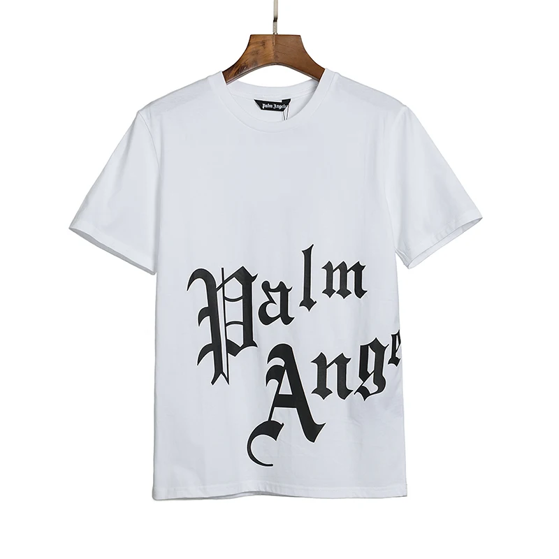 

High version Palm Angels 22SS letter Logo patterns Men Women Unisex Lovers Fashion Cotton Short sleeve t-shirt boyfriend gift