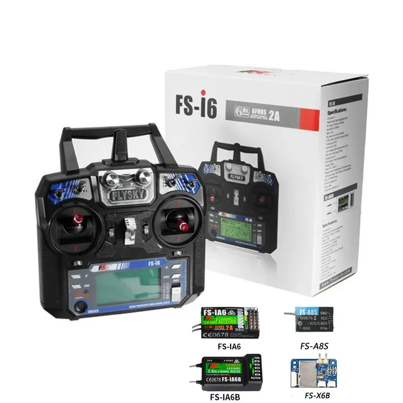 

Flysky FS-i6 2.4G 6CH AFHDS 2A Rdio Transmitter IA6 IA6B X6B A8S Receiver for RC Airplane Helicopter FPV Racing Drone