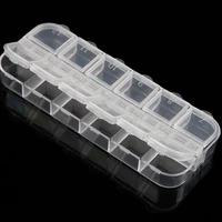 1 box container for beads nail art empty storage box rectangle rhinestones beads slices compartments container case manicure box