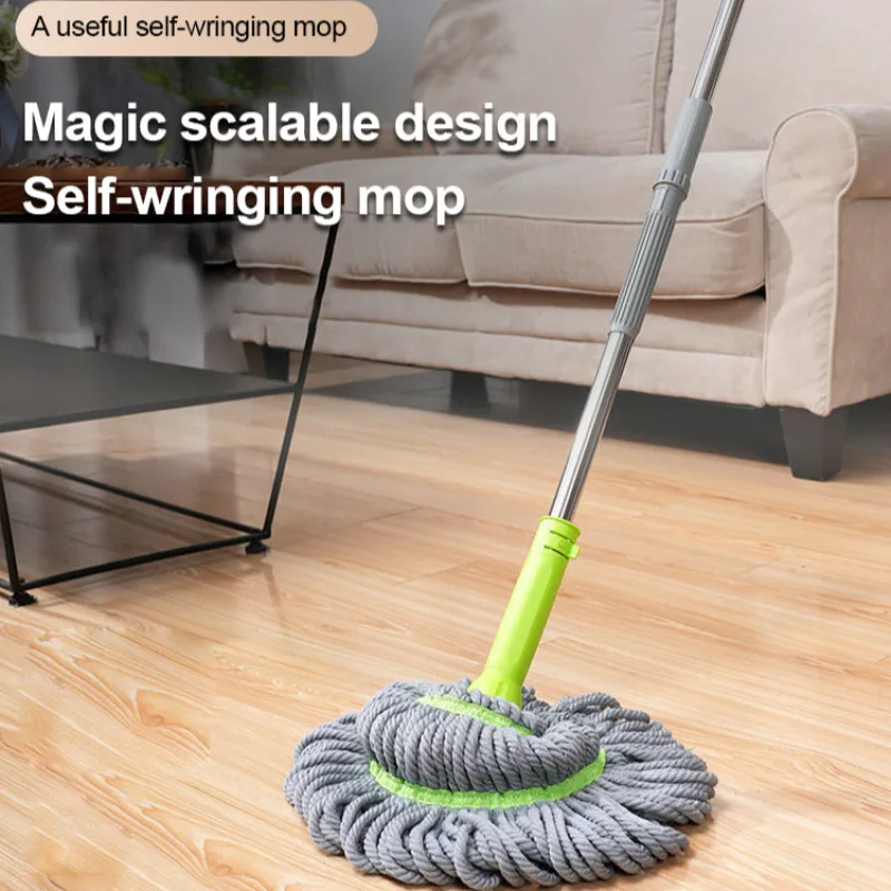 

Selfwringing Spinning Mop Lazy Handfree Stainless Steel Floor Cleaning Tool