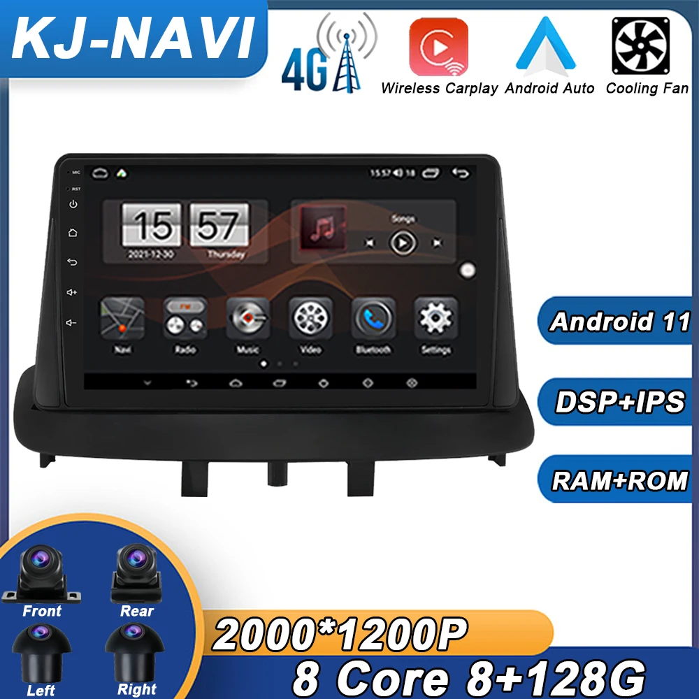 

For Renault Megane 3 Fluence 2008-2014 Android 11 Car Radio Multimedia Player Navigation GPS Carplay