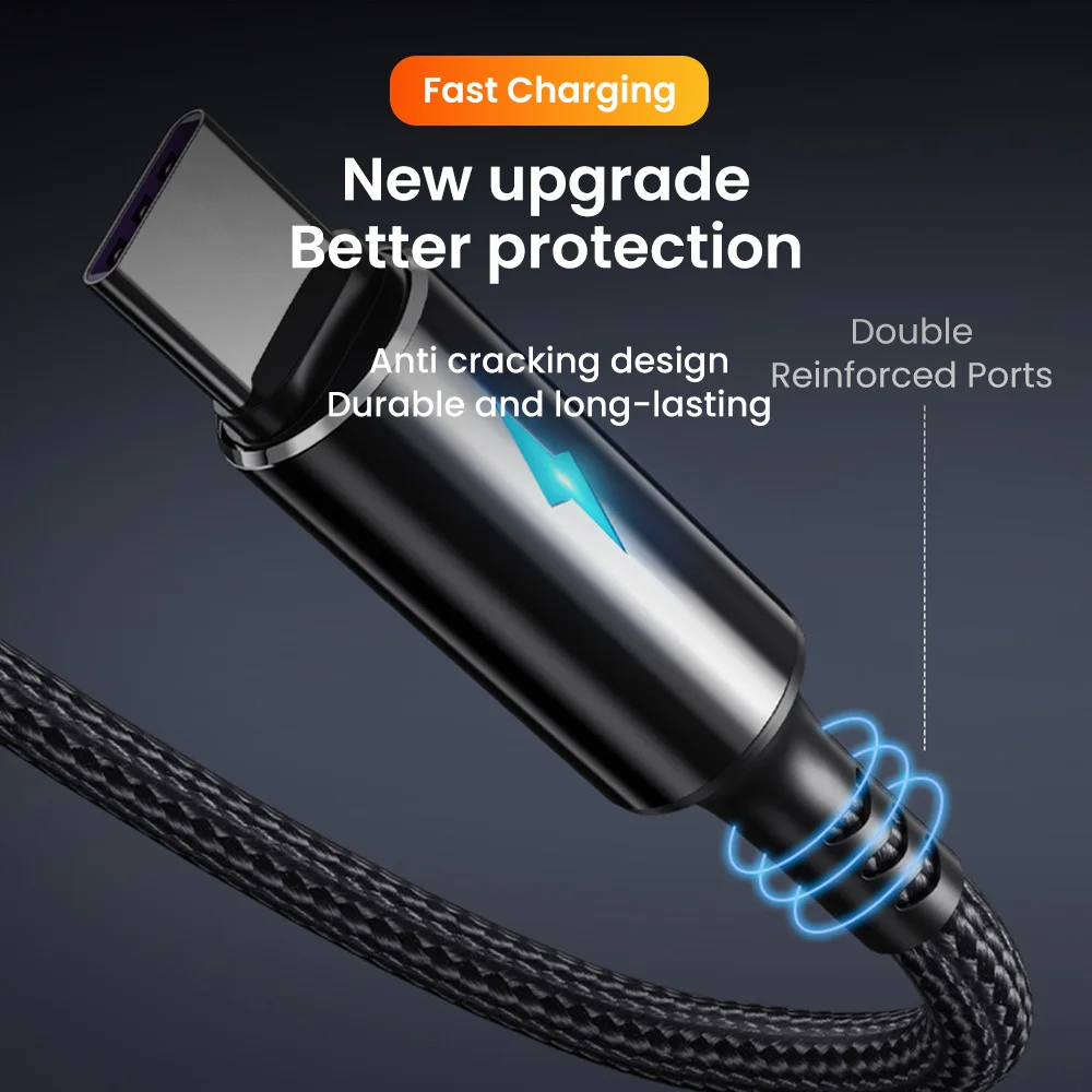Кабель 25 см USB to Type C/Lightning/Micro кабель для быстрой зарядки и передачи данных iPhone Xiaomi