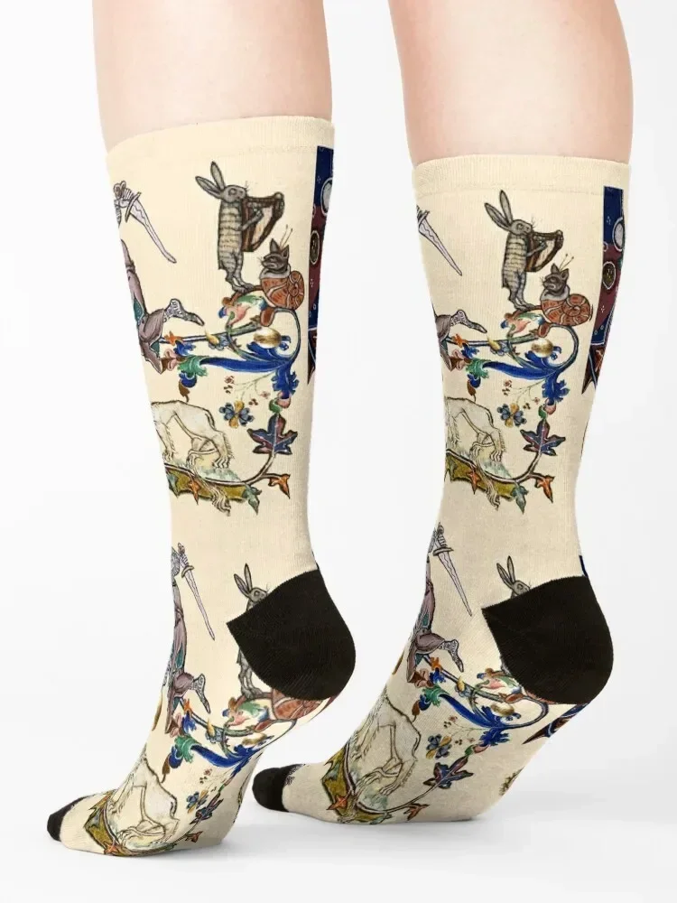 Носки мужские компрессионные в средневековом стиле с изображением рыцаря улитки