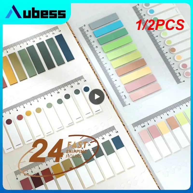 

1/2PCS Sheets Flags Tabs Neon Page Markers Paper Index Bookmark Sticky Notes Stationery