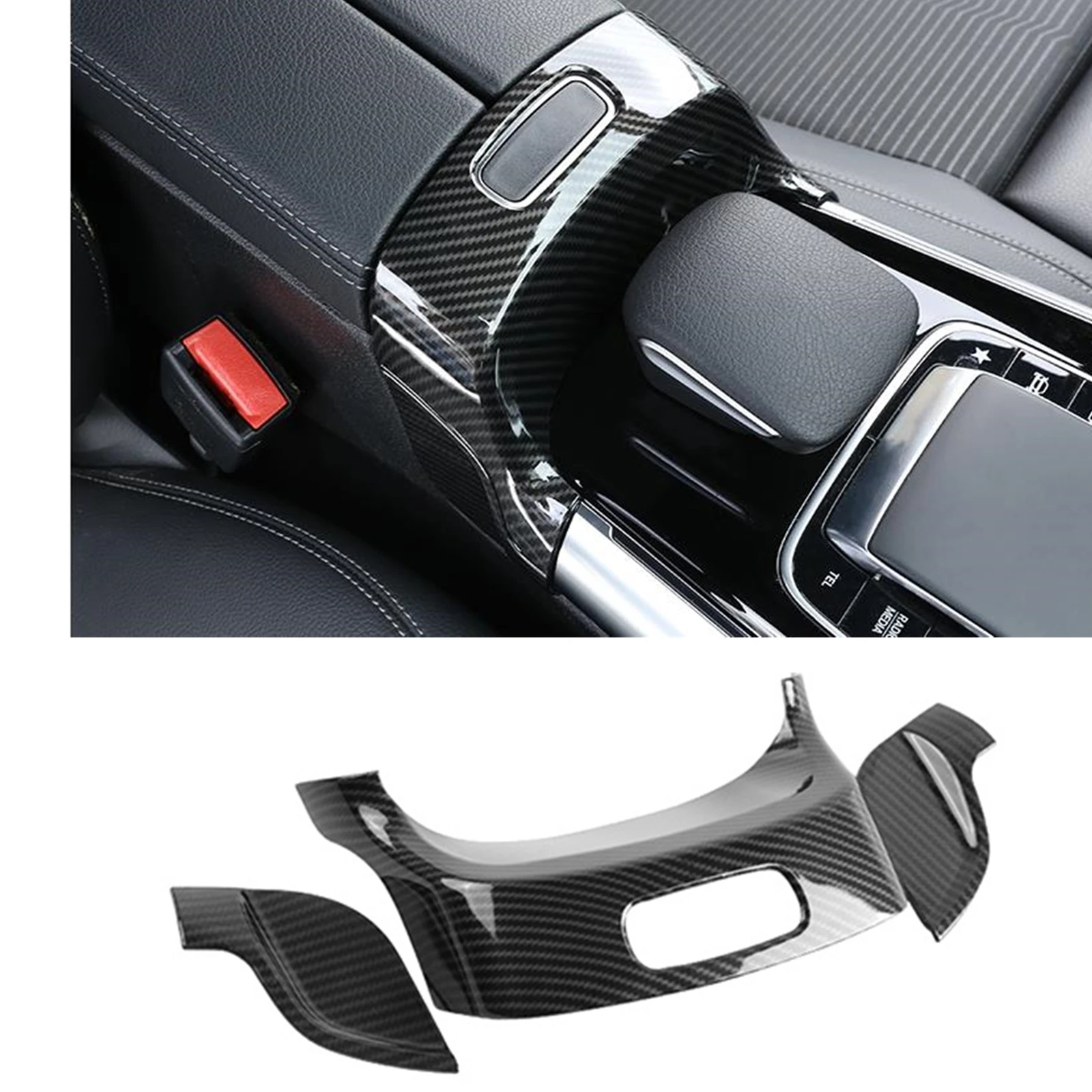 

4PCS Front Center Console Armrest Box Switch Cover Arm Rest Trim For Mercedes-Benz GLB X247 2019 2020 2021