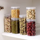 Кухонная круглая герметичная банка, прозрачная пластиковая банка для сохранения пищевых продуктов, коробка для сушеных фруктов, цветов, чая, печенья, фотоупаковка