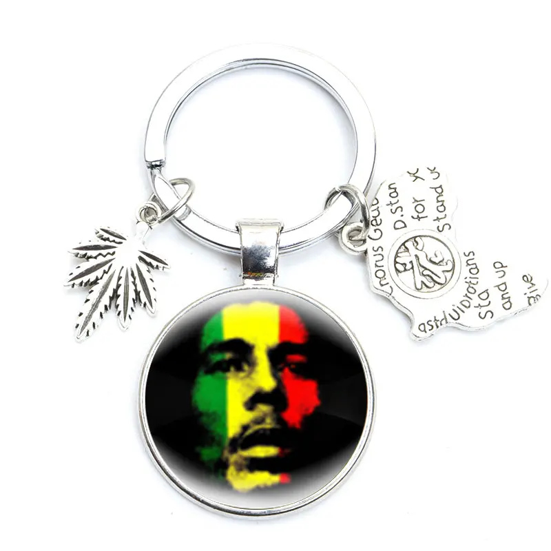 Брелок Jamaica певица Боб Марли регги музыкальная песня One Love стеклянный купол в