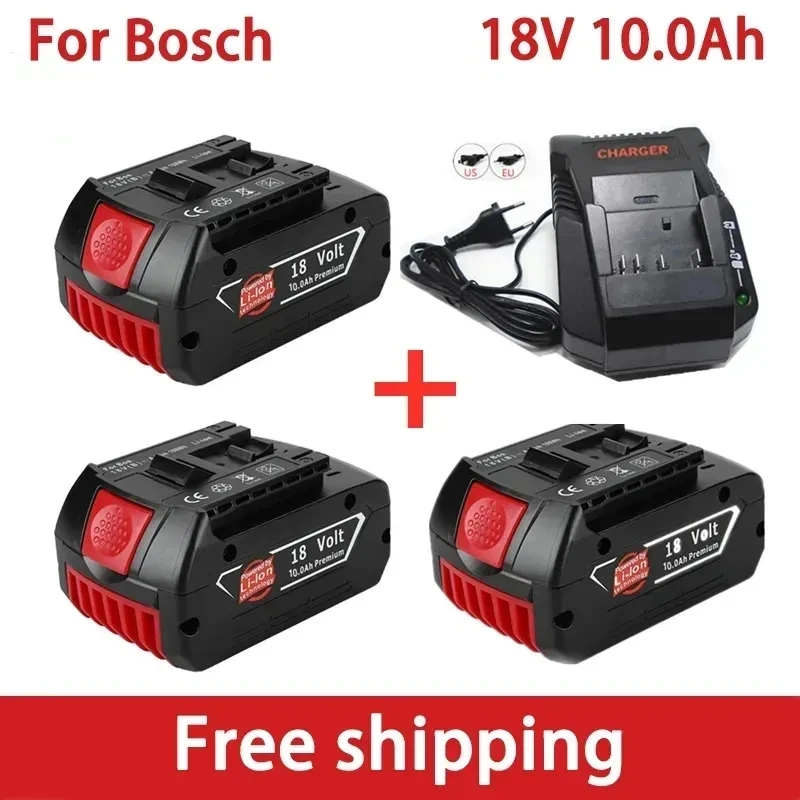 

For 18V Battery Bosch 10Ah for Bosch Electric Drill 18V Rechargeable Li-ion Battery BAT609 BAT609G BAT618 BAT618G BAT614 Charger