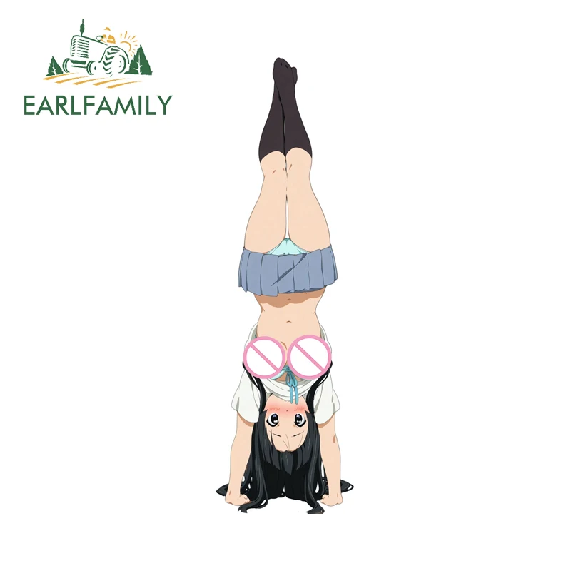 

EARLFAMILY перевернутая голая грудь сексуальная аниме автомобильная наклейка студенческая девушка водостойкая наклейка бампер для ноутбука виниловая авто графика