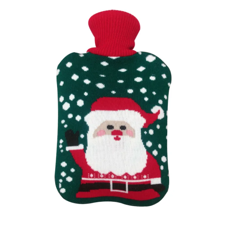 

Newest 2000ml Hot Water Bottle Christmas Knitted Flannel Bags Cover Super Soft Winter Warm Water Bag Cover Keeping Coldproof