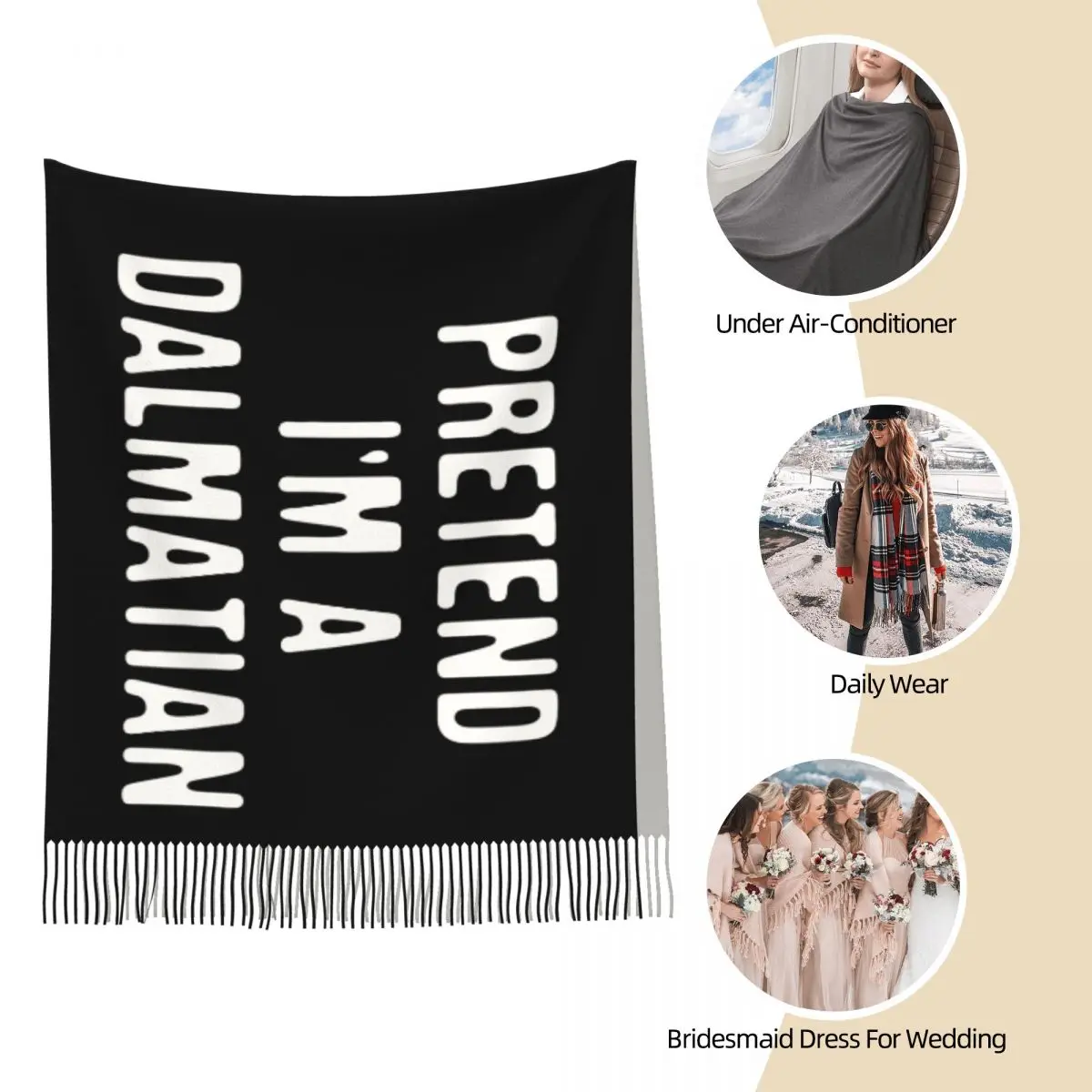 Женский шарф с кисточкой ролевая я далматинская большая супер мягкая шаль