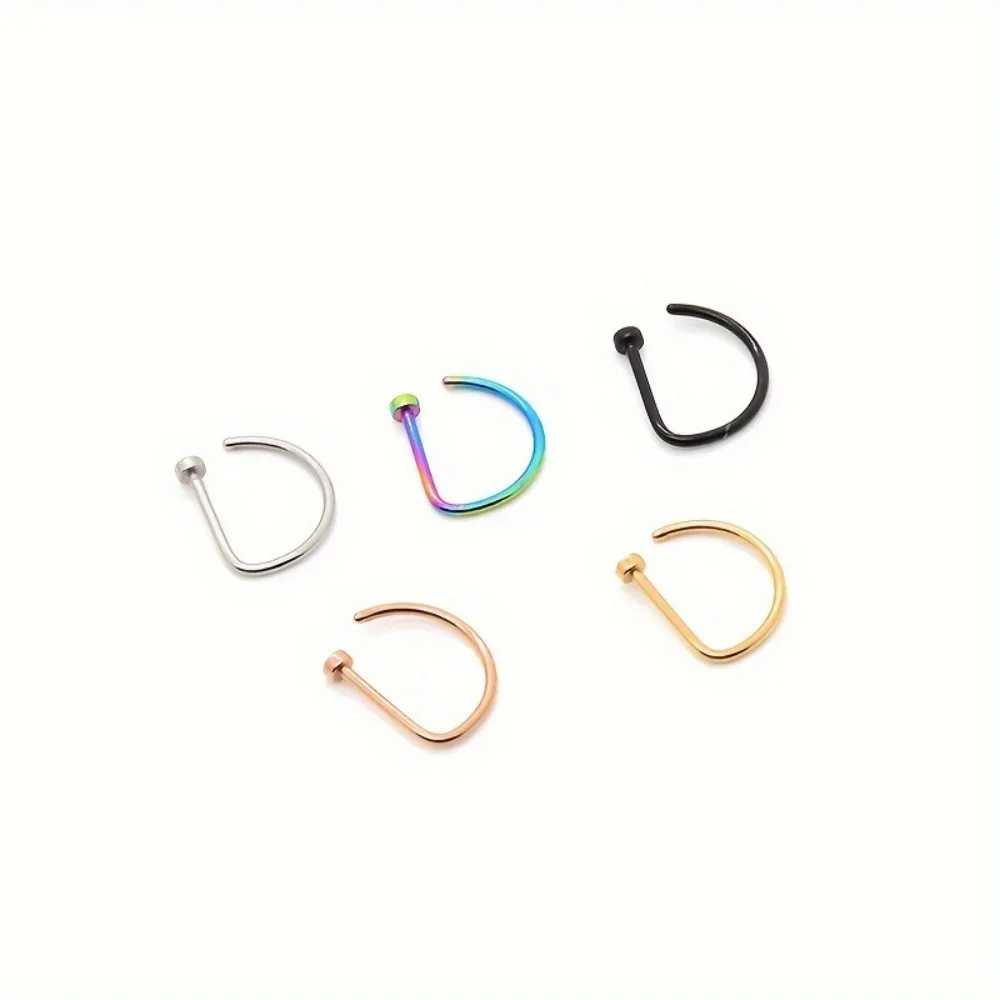 Кольца в носу без пирсинга 5 предметов модные зажимы из нержавеющей стали стиле
