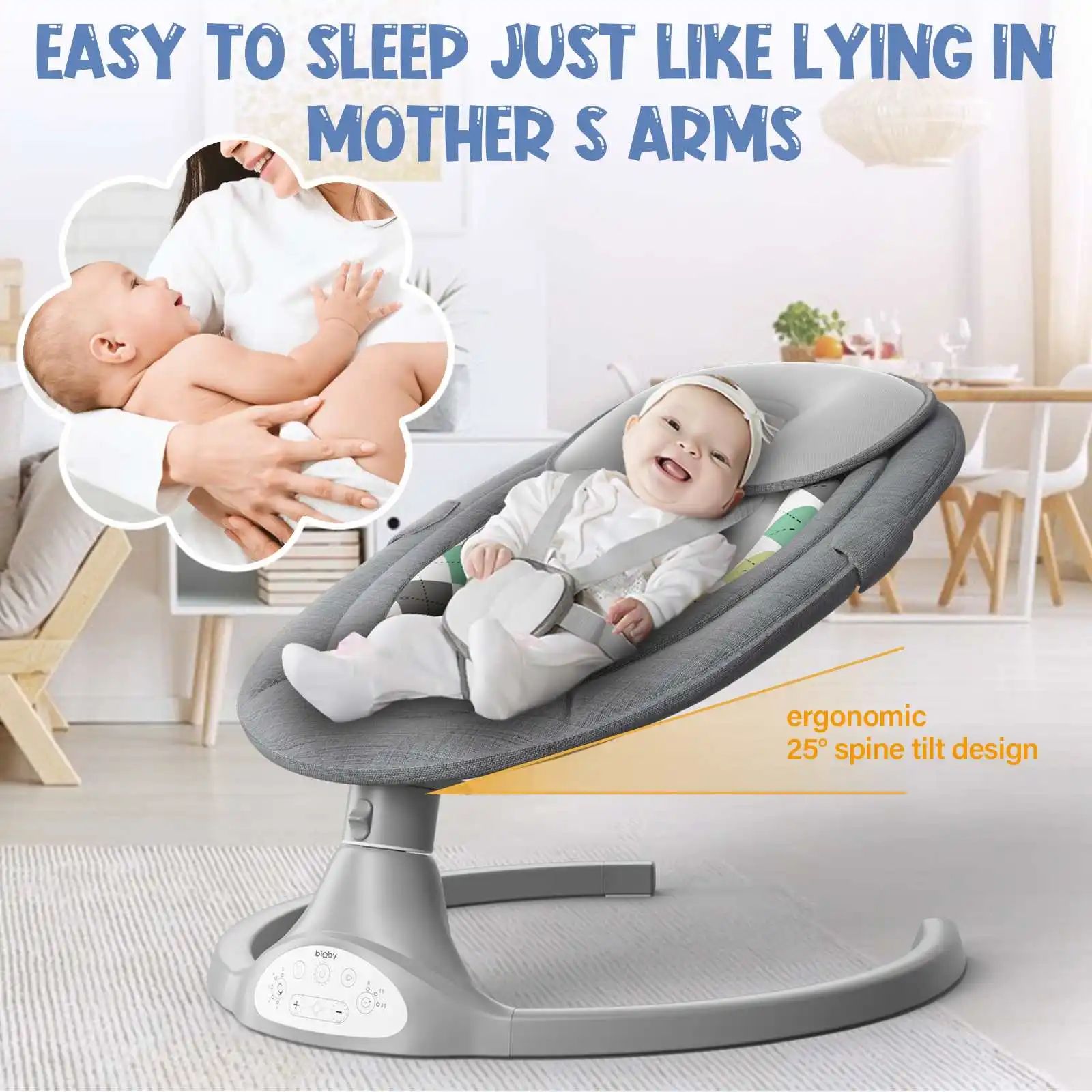 Chair With Bluetooth Music Remote Control Baby Cot