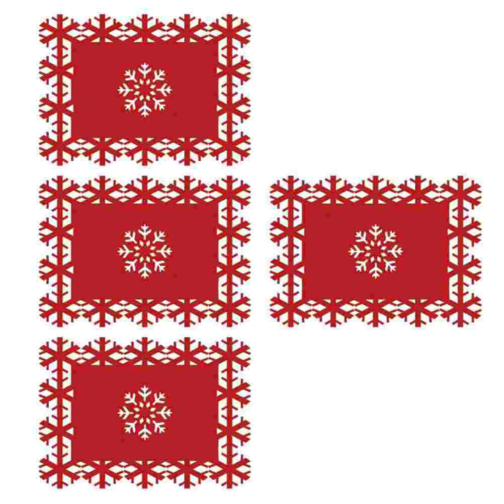 

Table Placemats Mats Christmas Place Matdinner Felt Party Dining Snowflakedecoration Holiday Cup Setting Birthday Winter