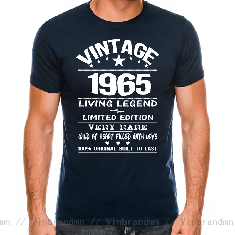VIintage Living Legend 1965 T Shirts Men Born in Limited Edition T-Shirt 100% Original Built to Last Made Tee Shirt