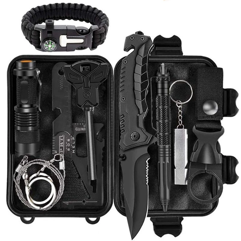 

Multifunction Outdoor Adventure Survival Kit SOS Emergency First Aid Kit Survival Tool Traveling Camping Hiking Hunting Toolbox