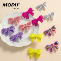 modie girl 12pcsset new fashion childrens bow hair clip women baby cute popular hair accessories headdress 1110