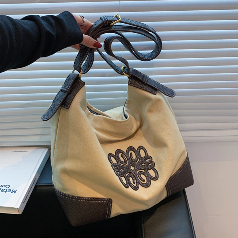 Denim Women Shoulder Tote Bag Large Capacity Crossbody Bags Canvas  Casual One Shoulder Tote Bag Large Capacity Bag Women's Bag