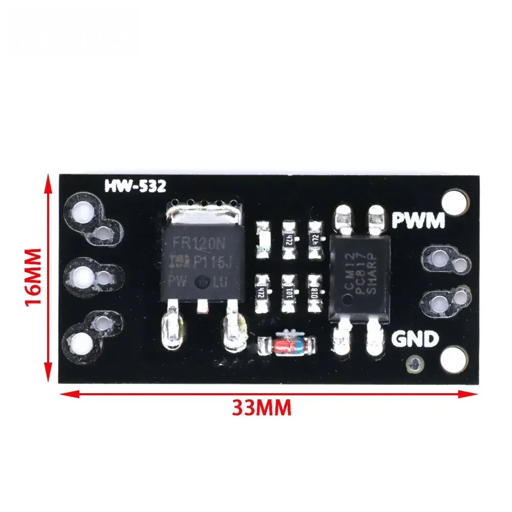 Фото Изолированный модуль драйвера MOSFET (FR120N/LR7843/AOD4184) — логический уровень 3 В/5 В, сменная плата реле для управления Arduino и MCU №2