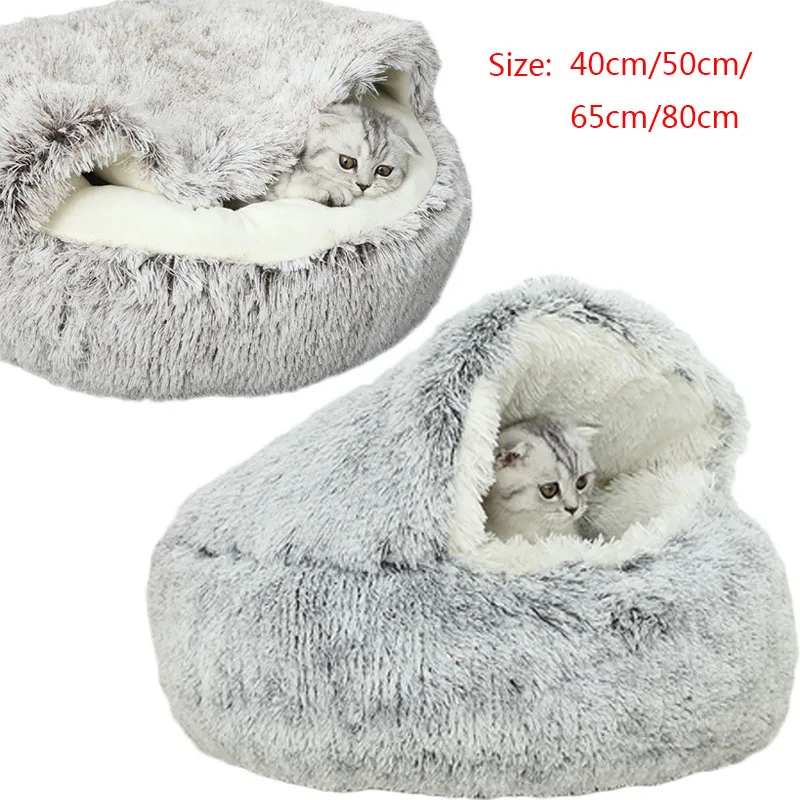 

Semi Enclosed Cat Dog Bed Warm Mat Basket Small Medium Sofa Plush Beds For Dog Non-slip Cushion Kennel Pet House Dog Accessories