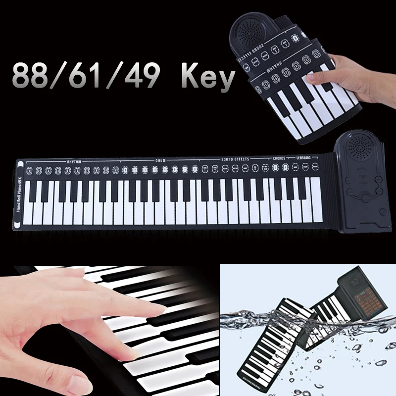 

Electronic Hand Roll Piano 49 61 88 Key Beginner Keyboard Instruments Kids Learning Toys for Children Boys Musical Girls Music
