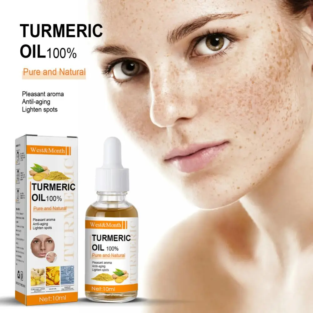 

10ml Turmeric Freckle Whitening Serum Anti-oxidant Nourishing Moisturizing Repair Skin Brighten Fade Dark Spot Face Care Tools