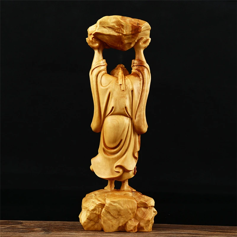 XS265-20 ручная резьба из самшита по мифи фигурка персонажа человека движущаяся гора