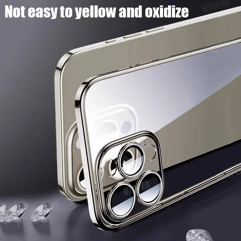 Мягкий чехол из ТПУ с покрытием высокой прозрачности для IPhone 16 15 14 13 12 11 Pro Max Plus