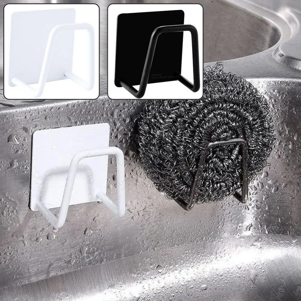 

Sponges Holder Stainless Steel Kitchen Sink Drain Basket Drain Cleaning Brush Hook Sponge Storage Rack Wall Hooks Home Organizer