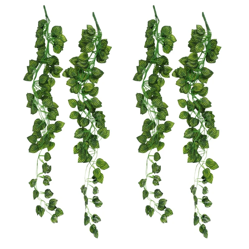 

4Pcs Artificial Ivy Garland Fake Hanging Vine Plants Faux Foliage Garland For Party Wedding Garden Kitchen Basket