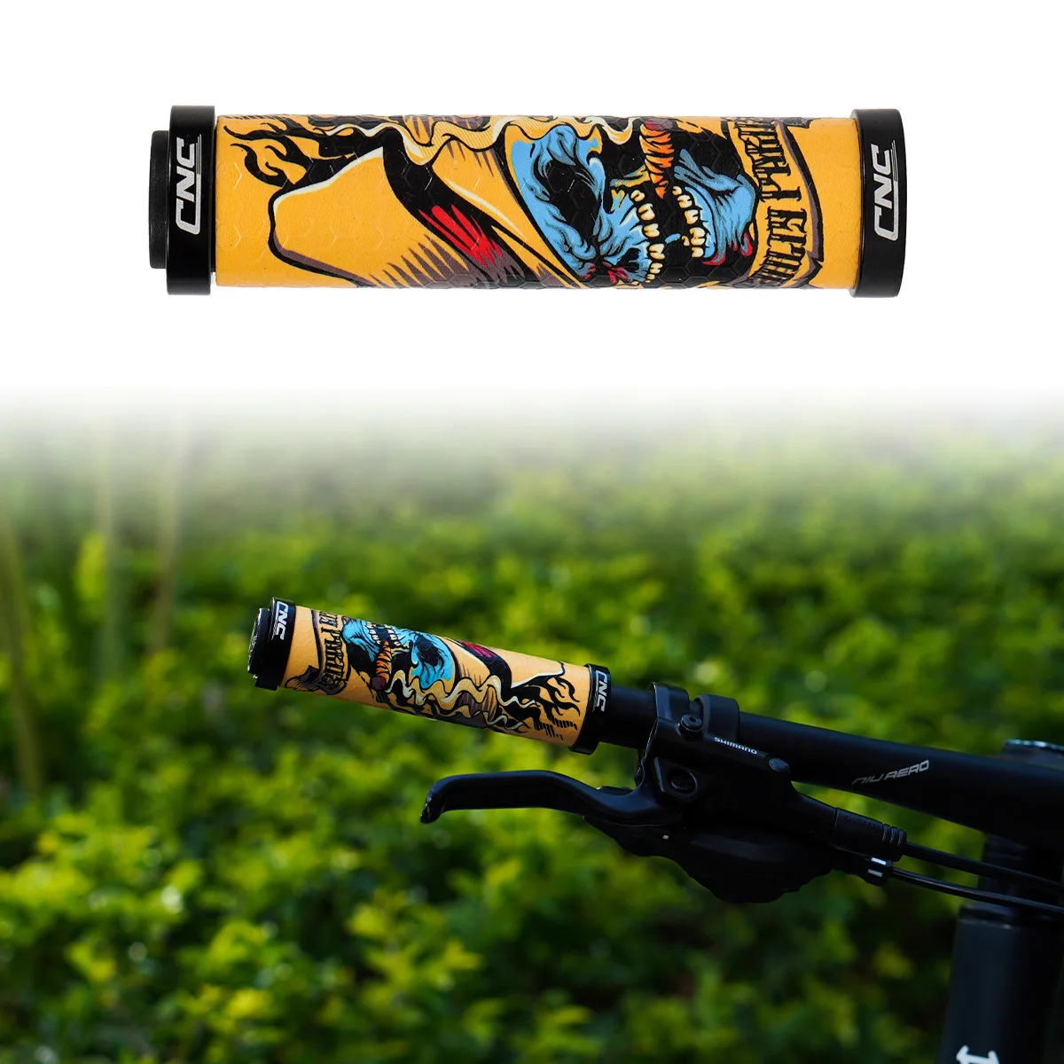 Mountain Bike Silicone Grip Anti-vibration Anti-skid Bilateral Locking Silicone Grip Cover Dead Flying Bike Accessories Grip