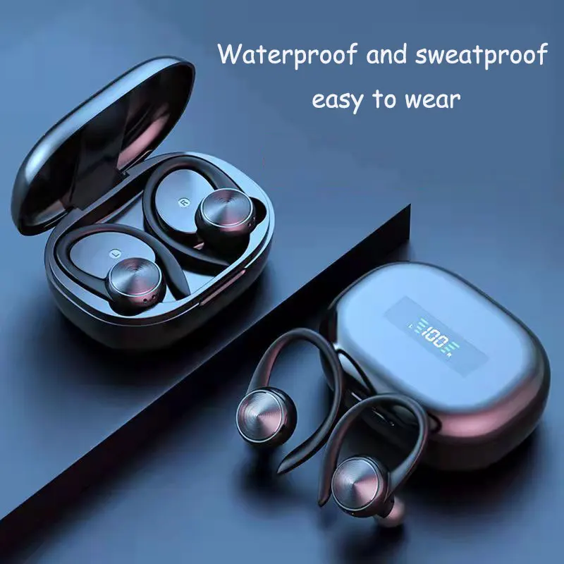 

Sports TWS Bluetooth Earphone HiFi Stereo Music Wireless Headphone Ear Hook Earbuds with Microphone Waterproof Gaming Headset